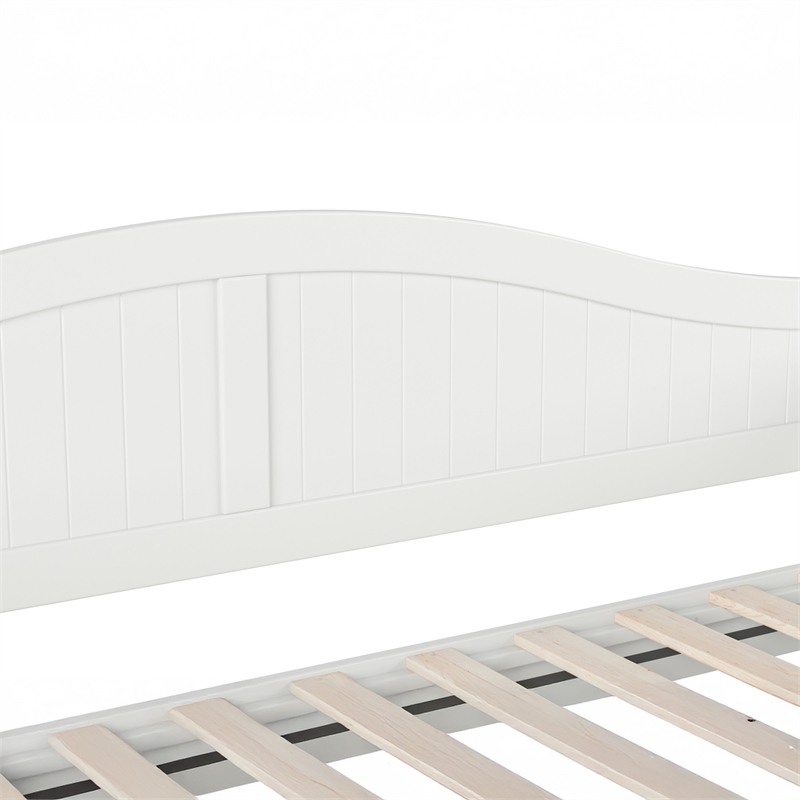 AFI Nantucket Mid-Century Solid Wood Twin Daybed with Set of 2 Drawers in White