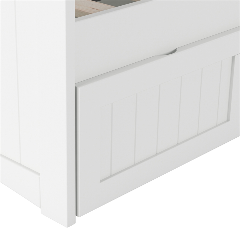 AFI Nantucket Mid-Century Solid Wood Twin Daybed with Set of 2 Drawers in White