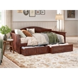 AFI Nantucket Mid-Century Solid Wood Twin Daybed with Set of 2 Drawers in Walnut