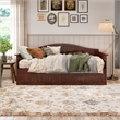 AFI Nantucket Mid-Century Solid Wood Twin Daybed with Set of 2 Drawers in Walnut