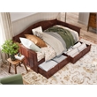 AFI Nantucket Mid-Century Solid Wood Twin Daybed with Set of 2 Drawers in Walnut