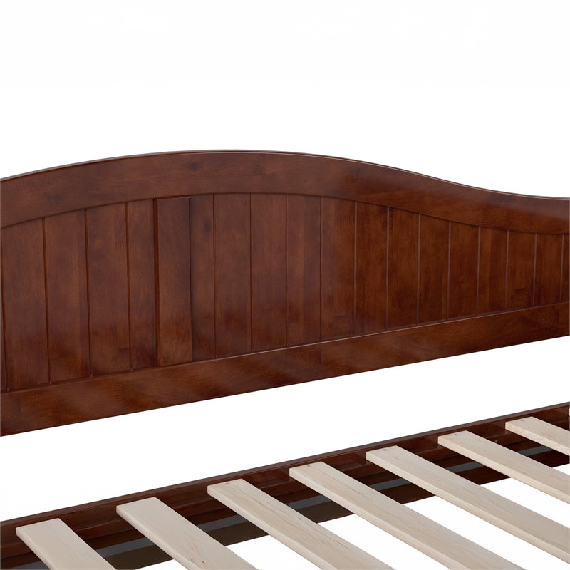 AFI Nantucket Mid-Century Solid Wood Twin Daybed with Set of 2 Drawers in Walnut