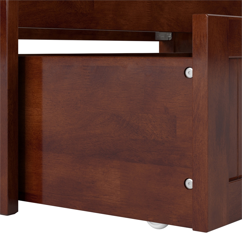 AFI Nantucket Mid-Century Solid Wood Twin Daybed with Set of 2 Drawers in Walnut