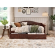 AFI Nantucket Mid-Century Solid Wood Twin Daybed with Set of 2 Drawers in Walnut