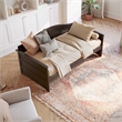AFI Acadia Mid-Century Solid Wood Twin Daybed with Back Board in Espresso