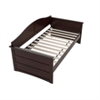 AFI Acadia Mid-Century Solid Wood Twin Daybed with Back Board in Espresso