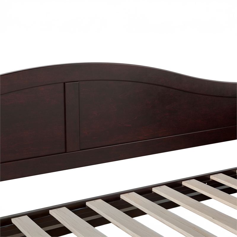 AFI Acadia Mid-Century Solid Wood Twin Daybed with Back Board in Espresso