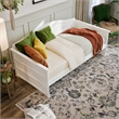 AFI Acadia Mid-Century Solid Wood Twin Daybed with Back Board in White