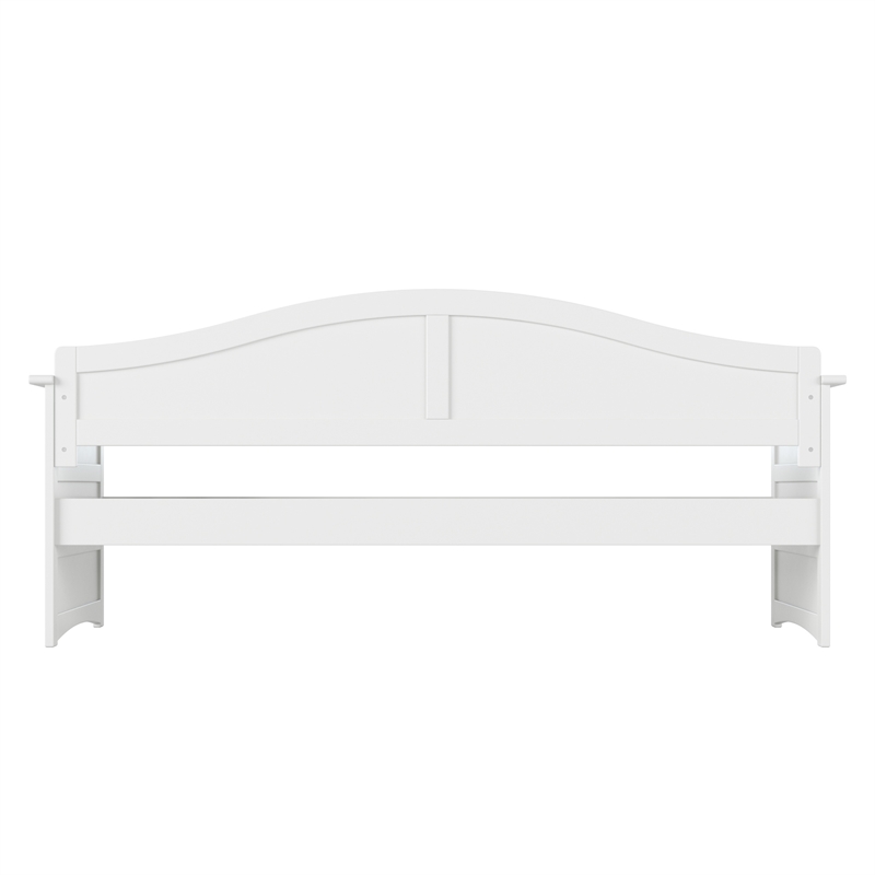 AFI Acadia Mid-Century Solid Wood Twin Daybed with Back Board in White