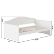 AFI Acadia Mid-Century Solid Wood Twin Daybed with Back Board in White