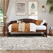AFI Acadia Mid-Century Solid Wood Twin Daybed with Back Board in Walnut
