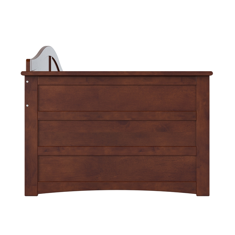 AFI Acadia Mid-Century Solid Wood Twin Daybed with Back Board in Walnut