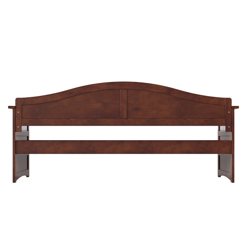 AFI Acadia Mid-Century Solid Wood Twin Daybed with Back Board in Walnut