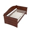 AFI Acadia Mid-Century Solid Wood Twin Daybed with Back Board in Walnut