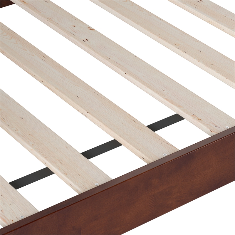 AFI Acadia Mid-Century Solid Wood Twin Daybed with Back Board in Walnut