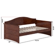 AFI Acadia Mid-Century Solid Wood Twin Daybed with Back Board in Walnut