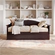 AFI Acadia Mid-Century Solid Wood Daybed with Twin Trundle in Espresso