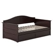 AFI Acadia Mid-Century Solid Wood Daybed with Twin Trundle in Espresso