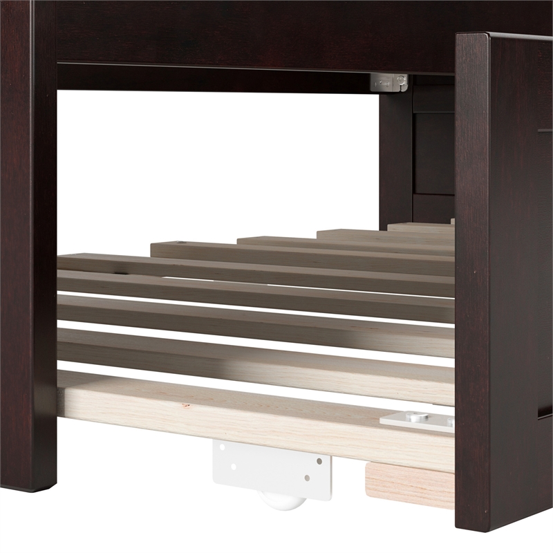 AFI Acadia Mid-Century Solid Wood Daybed with Twin Trundle in Espresso