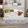 AFI Acadia Mid-Century Solid Wood Daybed with Twin Trundle in White