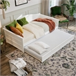 AFI Acadia Mid-Century Solid Wood Daybed with Twin Trundle in White