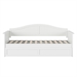 AFI Acadia Mid-Century Solid Wood Daybed with Twin Trundle in White
