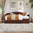 AFI Acadia Mid-Century Solid Wood Daybed with Twin Trundle in Walnut