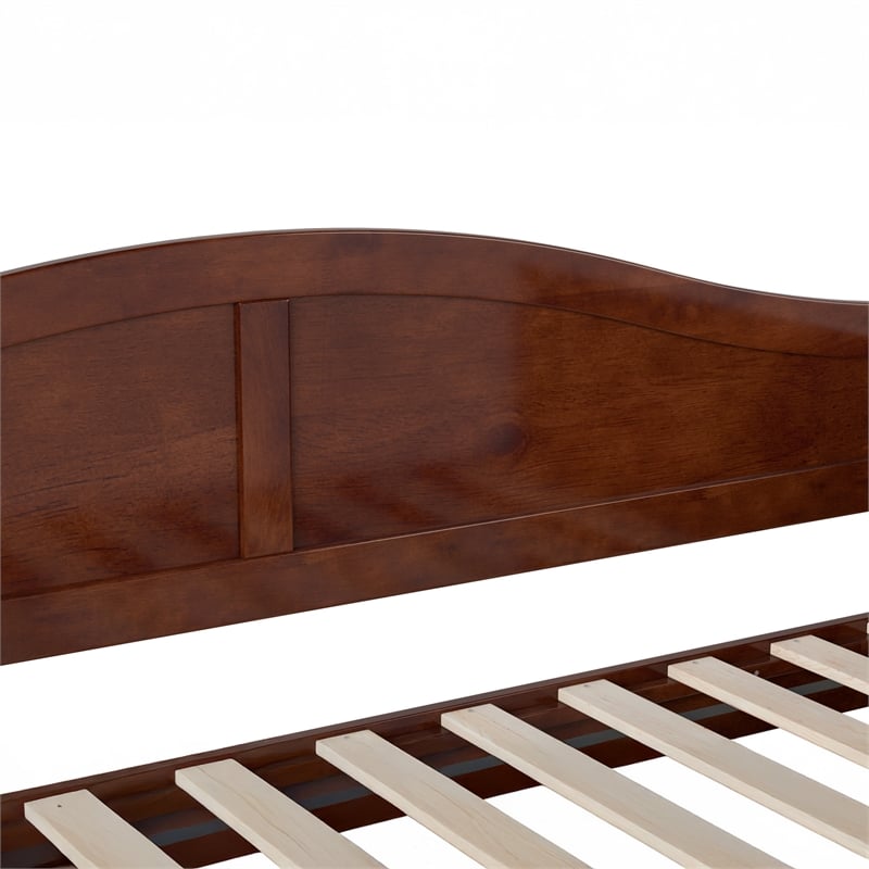 AFI Acadia Mid-Century Solid Wood Daybed with Twin Trundle in Walnut