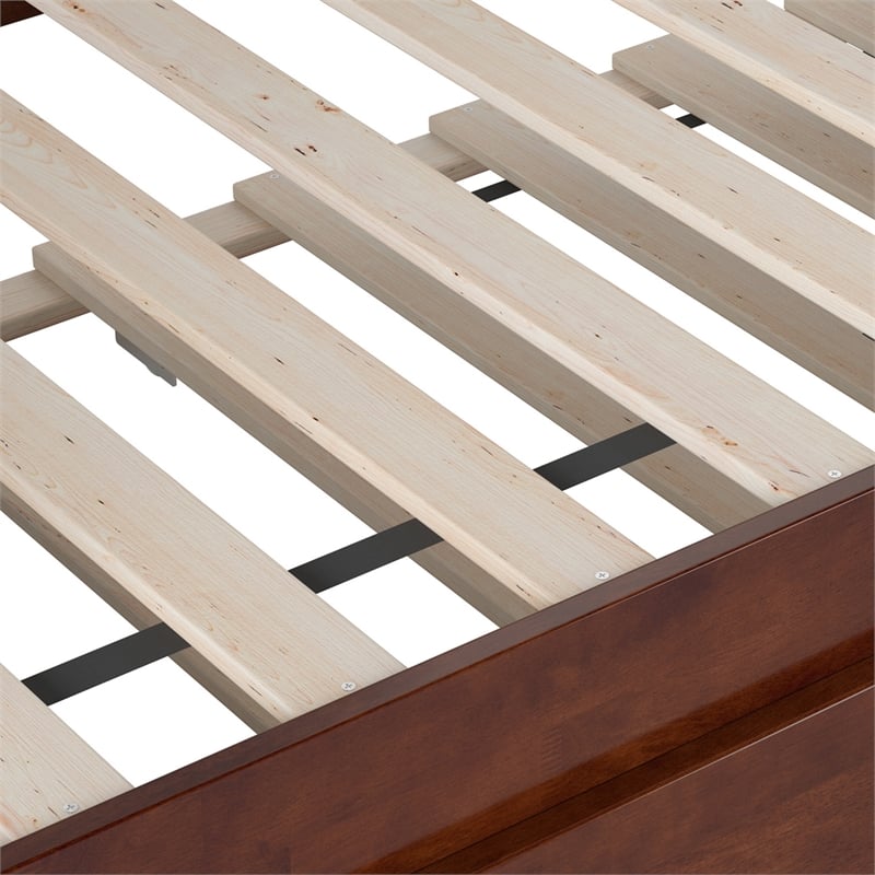 AFI Acadia Mid-Century Solid Wood Daybed with Twin Trundle in Walnut