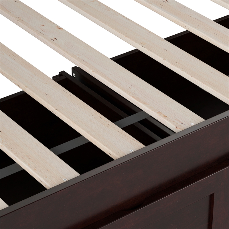 AFI Acadia Mid-Century Solid Wood Twin Daybed with Set of 2 Drawers in Espresso