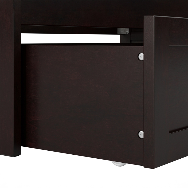 AFI Acadia Mid-Century Solid Wood Twin Daybed with Set of 2 Drawers in Espresso