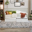 AFI Acadia Mid-Century Solid Wood Twin Daybed with Set of 2 Drawers in White