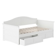 AFI Acadia Mid-Century Solid Wood Twin Daybed with Set of 2 Drawers in White