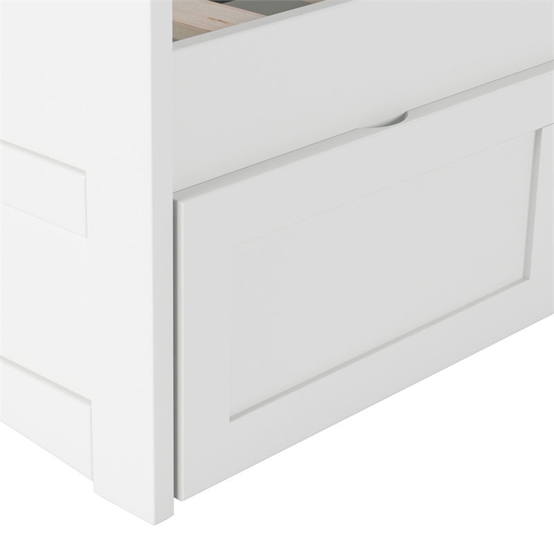 AFI Acadia Mid-Century Solid Wood Twin Daybed with Set of 2 Drawers in White