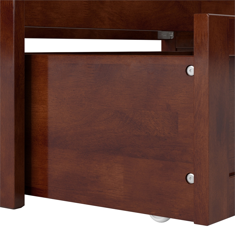 AFI Acadia Mid-Century Solid Wood Twin Daybed with Set of 2 Drawers in Walnut