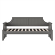 AFI Cambridge Mid-Century Solid Wood Twin Daybed with Curved Backboard in Gray