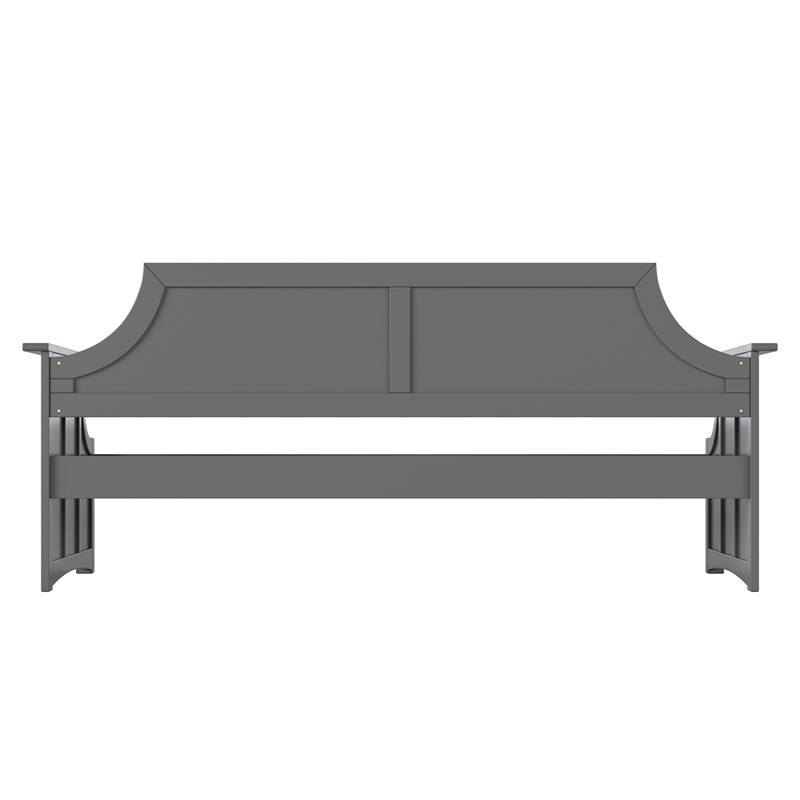 AFI Cambridge Mid-Century Solid Wood Twin Daybed with Curved Backboard in Gray