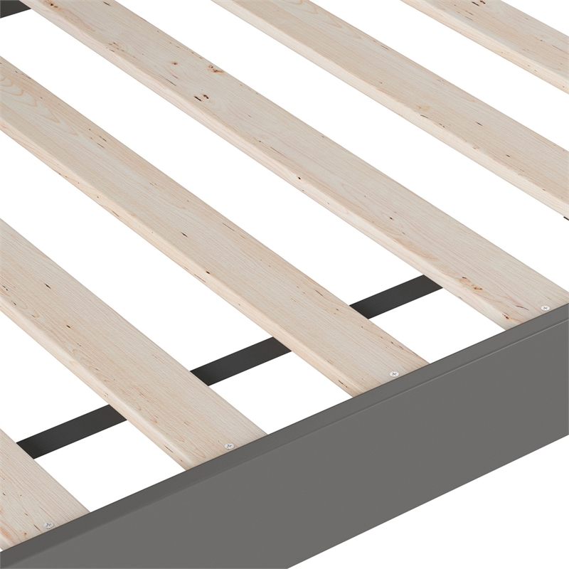 AFI Cambridge Mid-Century Solid Wood Twin Daybed with Curved Backboard in Gray