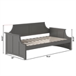 AFI Cambridge Mid-Century Solid Wood Twin Daybed with Curved Backboard in Gray