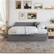 AFI Cambridge Mid-Century Solid Wood Daybed with Twin Trundle in Gray