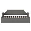 AFI Cambridge Mid-Century Solid Wood Daybed with Twin Trundle in Gray