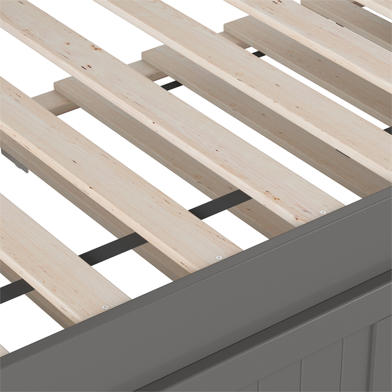 AFI Cambridge Mid-Century Solid Wood Daybed with Twin Trundle in Gray