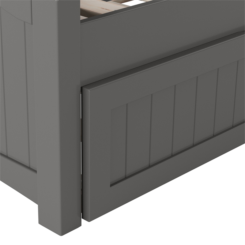 AFI Cambridge Mid-Century Solid Wood Daybed with Twin Trundle in Gray