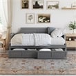 AFI Cambridge Mid-Century Solid Wood Twin Daybed with Set of 2 Drawers in Gray