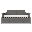AFI Cambridge Mid-Century Solid Wood Twin Daybed with Set of 2 Drawers in Gray