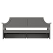 AFI Cambridge Mid-Century Solid Wood Twin Daybed with Set of 2 Drawers in Gray