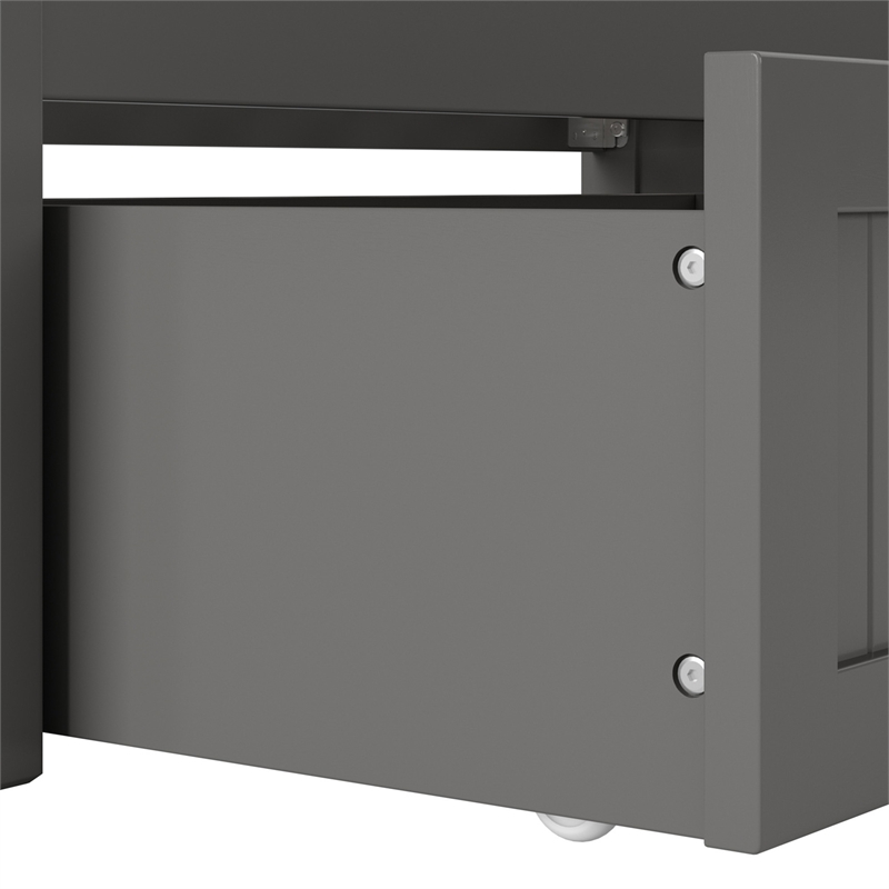 AFI Cambridge Mid-Century Solid Wood Twin Daybed with Set of 2 Drawers in Gray