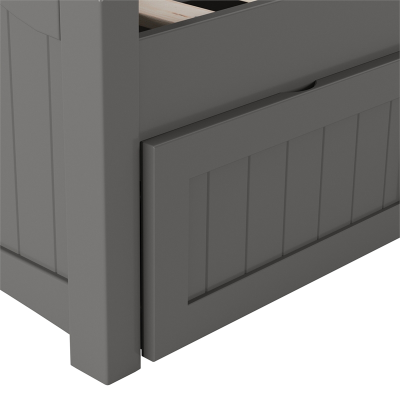 AFI Cambridge Mid-Century Solid Wood Twin Daybed with Set of 2 Drawers in Gray