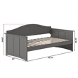 AFI Nantucket Mid-Century Solid Wood Twin Daybed with Groove Beadboard in Gray
