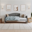AFI Nantucket Mid-Century Solid Wood Twin Daybed with Groove Beadboard in Gray